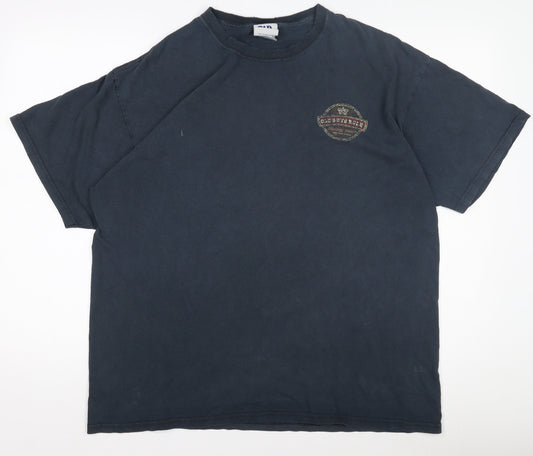 Mens UK Size L Old Guys Blue Casual T-Shirt