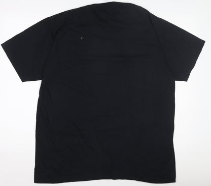 Port & Company Men's Black XL Rock 'N Roll Graphic Cotton T-Shirt