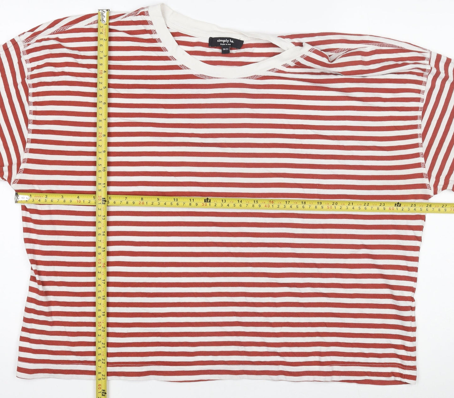Womens UK Size 20 Simply Be Red Basic T-Shirt
