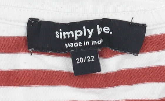 Womens UK Size 20 Simply Be Red Basic T-Shirt