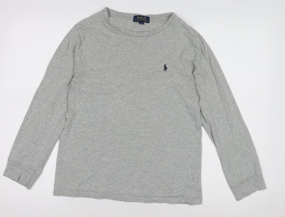 Boys UK Size 10-12 Years Ralph Lauren Grey Basic T-Shirt
