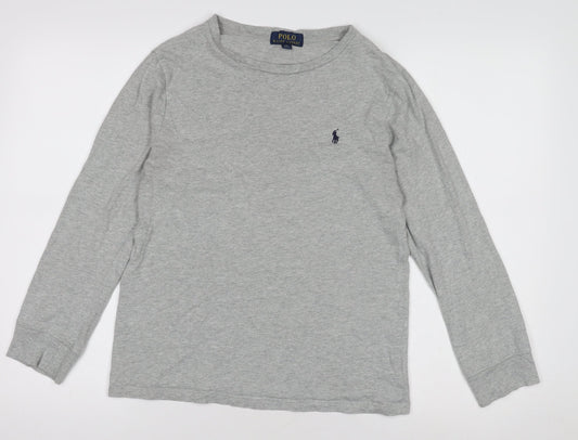 Boys UK Size 10-12 Years Ralph Lauren Grey Basic T-Shirt