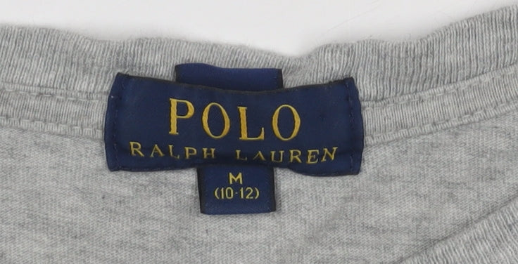 Boys UK Size 10-12 Years Ralph Lauren Grey Basic T-Shirt
