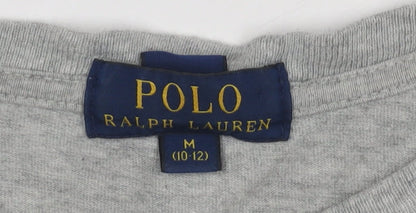 Boys UK Size 10-12 Years Ralph Lauren Grey Basic T-Shirt