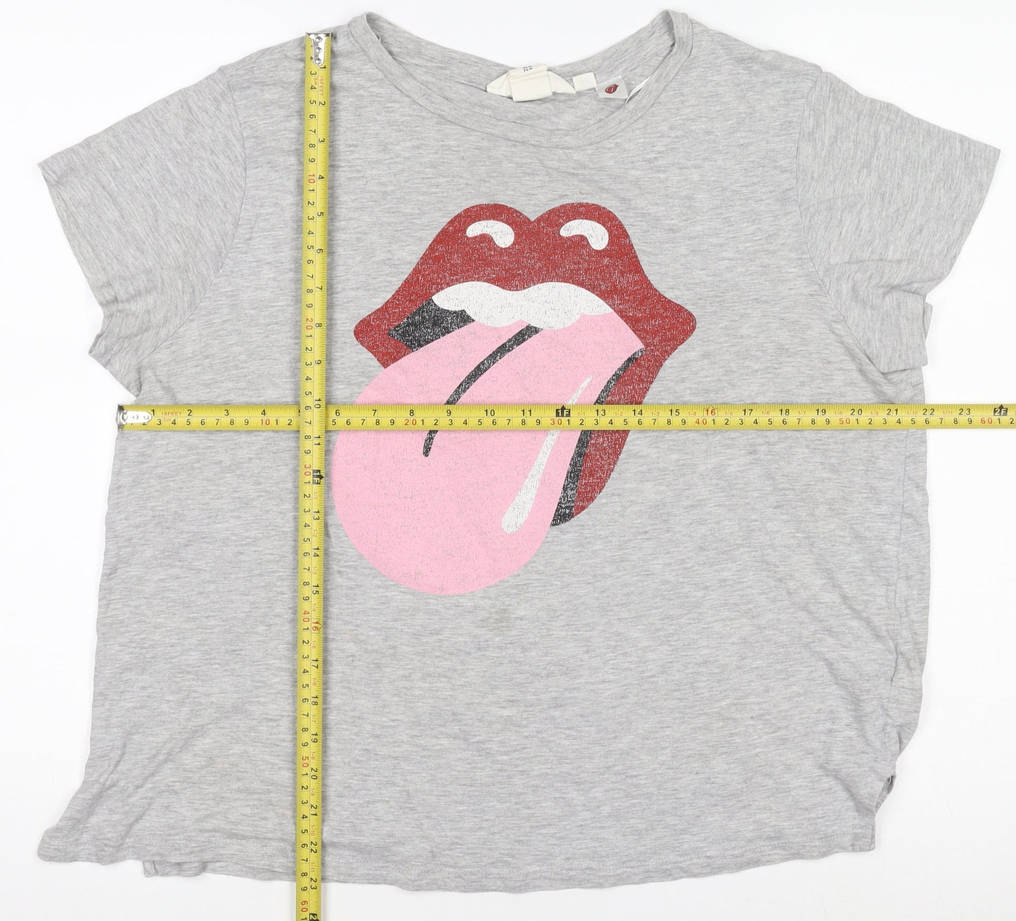 Womens UK Size 12 H&M Grey Basic T-Shirt