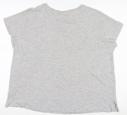 Womens UK Size 12 H&M Grey Basic T-Shirt