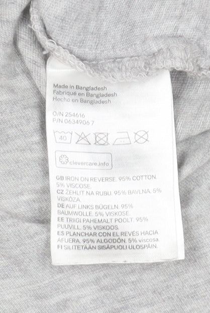 Womens UK Size 12 H&M Grey Basic T-Shirt