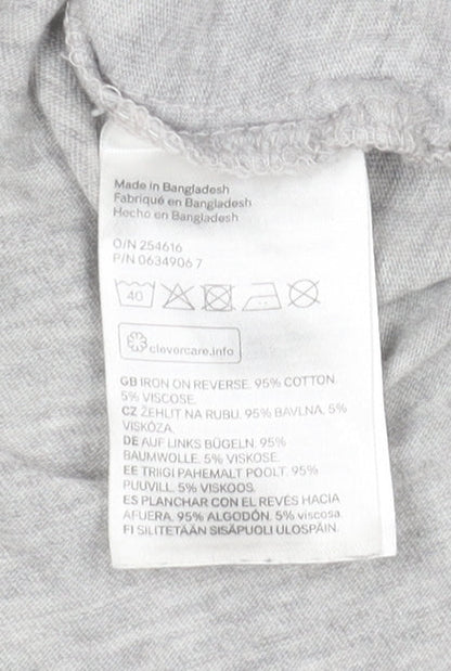 Womens UK Size 12 H&M Grey Basic T-Shirt