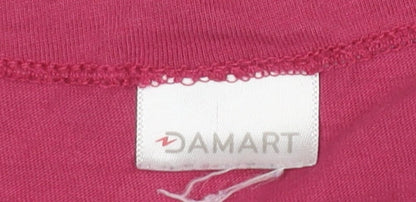 Damart Women Pink Cotton Long Sleeve Henley Polka Dot Pyjama Top M