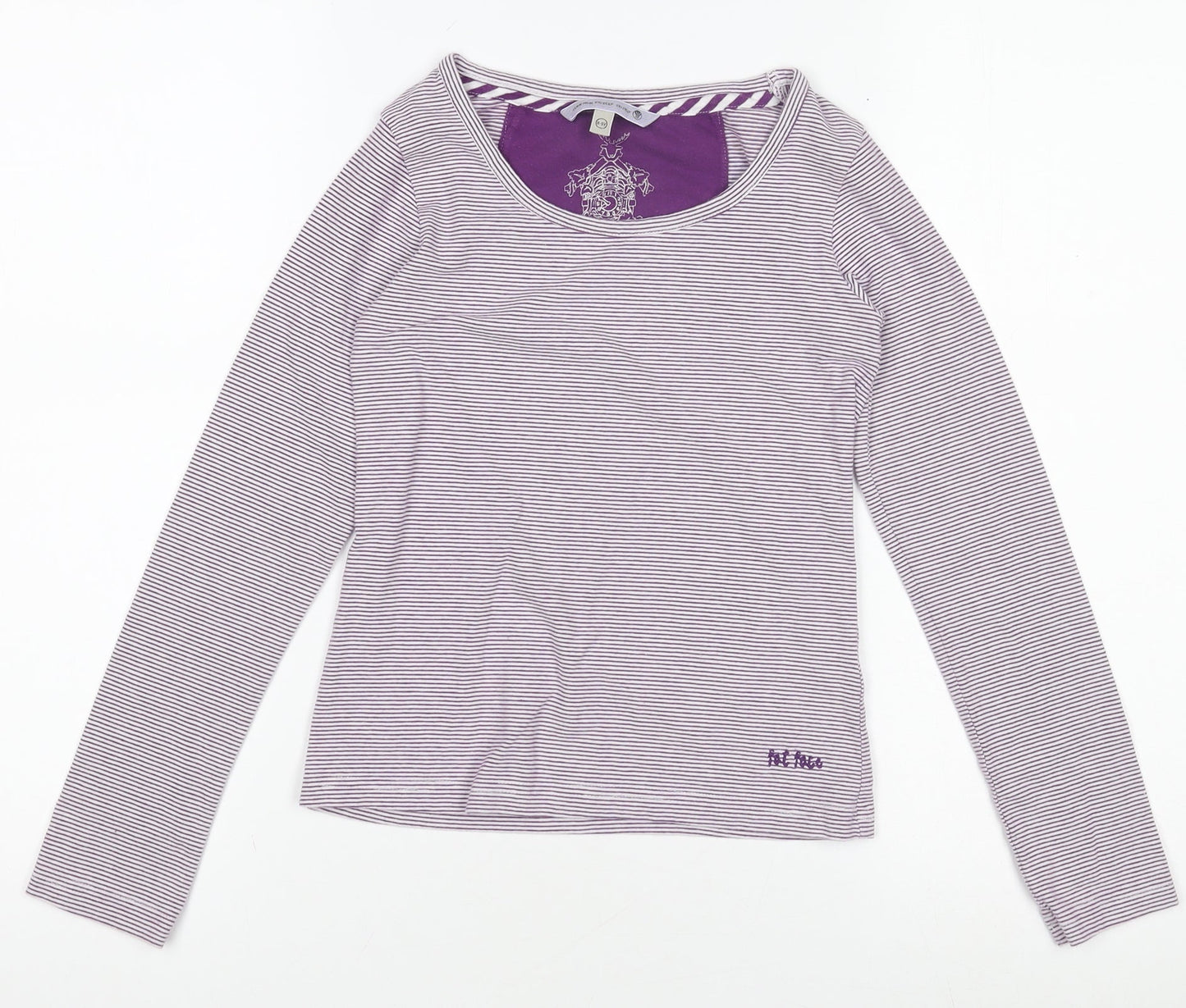 Girls UK Size 8-9 Years Fat Face Purple Basic T-Shirt