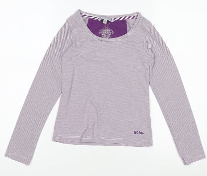 Girls UK Size 8-9 Years Fat Face Purple Basic T-Shirt
