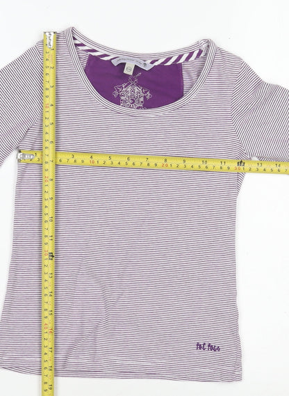 Girls UK Size 8-9 Years Fat Face Purple Basic T-Shirt