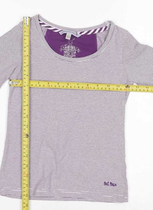 Girls UK Size 8-9 Years Fat Face Purple Basic T-Shirt