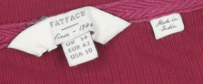 Fatface Womens Red Long Sleeve Henley T-Shirt Size 14