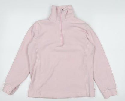 F.lli Campagnolo Girls Pink Fleece 1/4 Zip Sweatshirt S