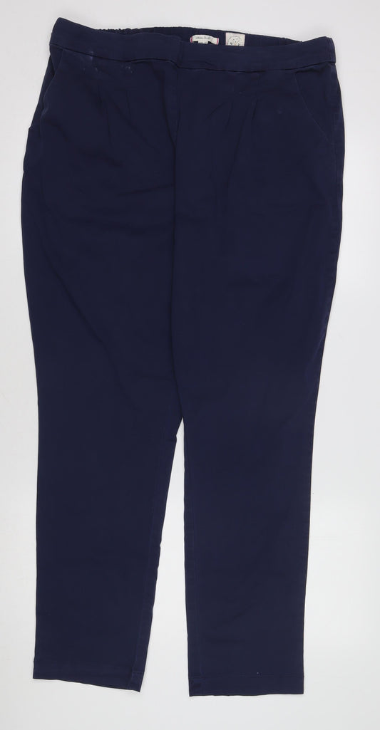White Stuff Women’s Blue Trousers UK 18 Relaxed Fit Elastic Waist