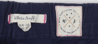 White Stuff Women’s Blue Trousers UK 18 Relaxed Fit Elastic Waist