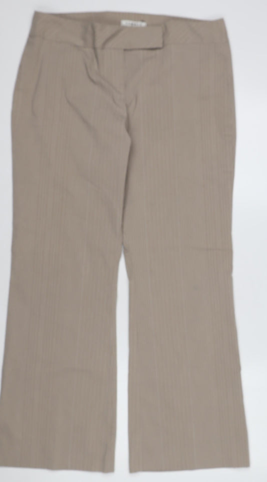 George Women’s Beige Pinstripe Dress Pants Size 12 Straight Leg