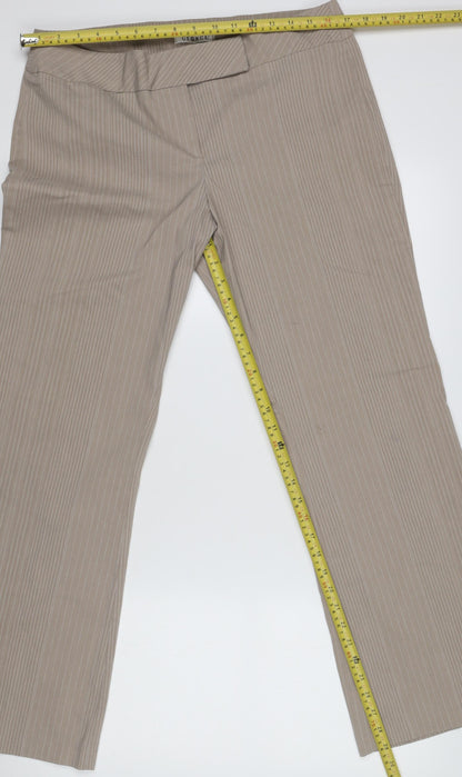 George Women’s Beige Pinstripe Dress Pants Size 12 Straight Leg