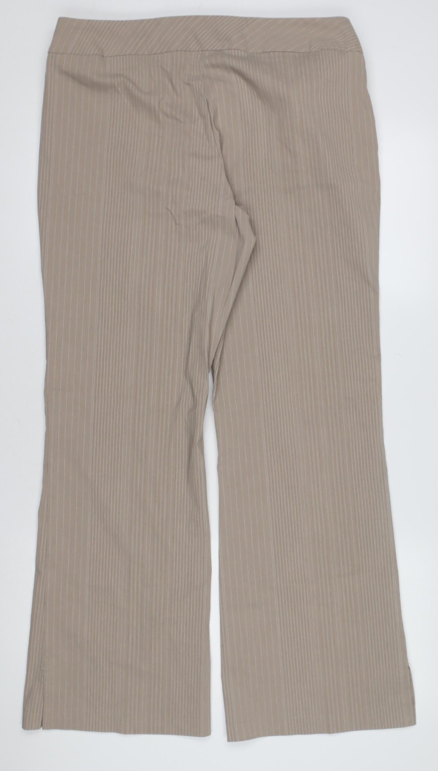 George Women’s Beige Pinstripe Dress Pants Size 12 Straight Leg