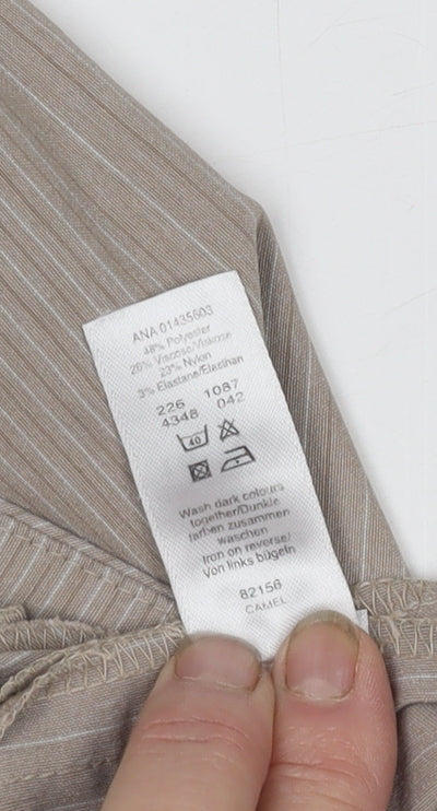 George Women’s Beige Pinstripe Dress Pants Size 12 Straight Leg