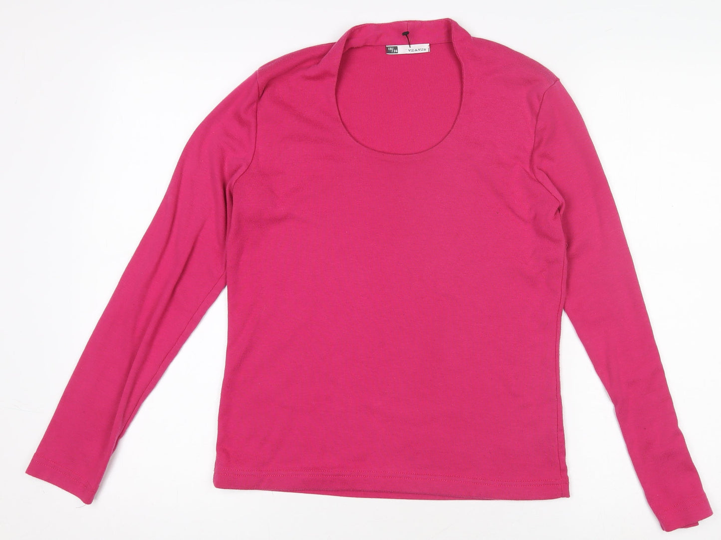 Womens UK Size 10 Viz-A-Viz Pink Basic T-Shirt