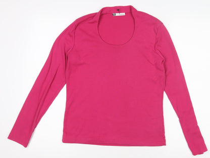 Womens UK Size 10 Viz-A-Viz Pink Basic T-Shirt