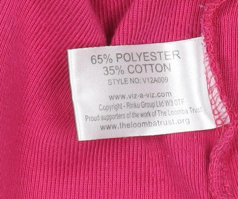 Womens UK Size 10 Viz-A-Viz Pink Basic T-Shirt