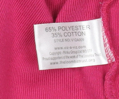 Womens UK Size 10 Viz-A-Viz Pink Basic T-Shirt