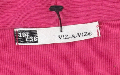 Womens UK Size 10 Viz-A-Viz Pink Basic T-Shirt