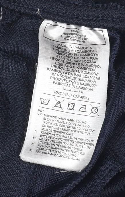 Adidas Boys Navy Blue Track Pants 11-12 Years Tapered Jogger