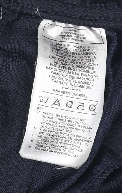 Adidas Boys Navy Blue Track Pants 11-12 Years Tapered Jogger