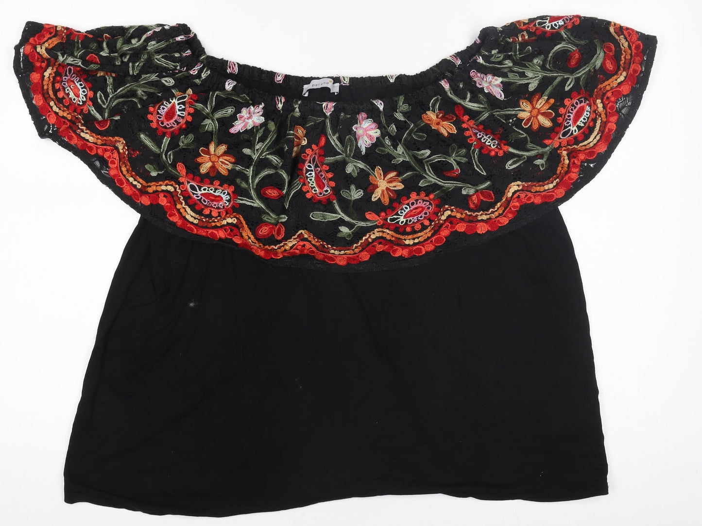 Womens UK Size 12 Marks and Spencer Black Bohemian Blouse