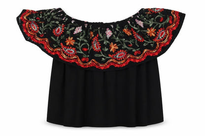Womens UK Size 12 Marks and Spencer Black Bohemian Blouse