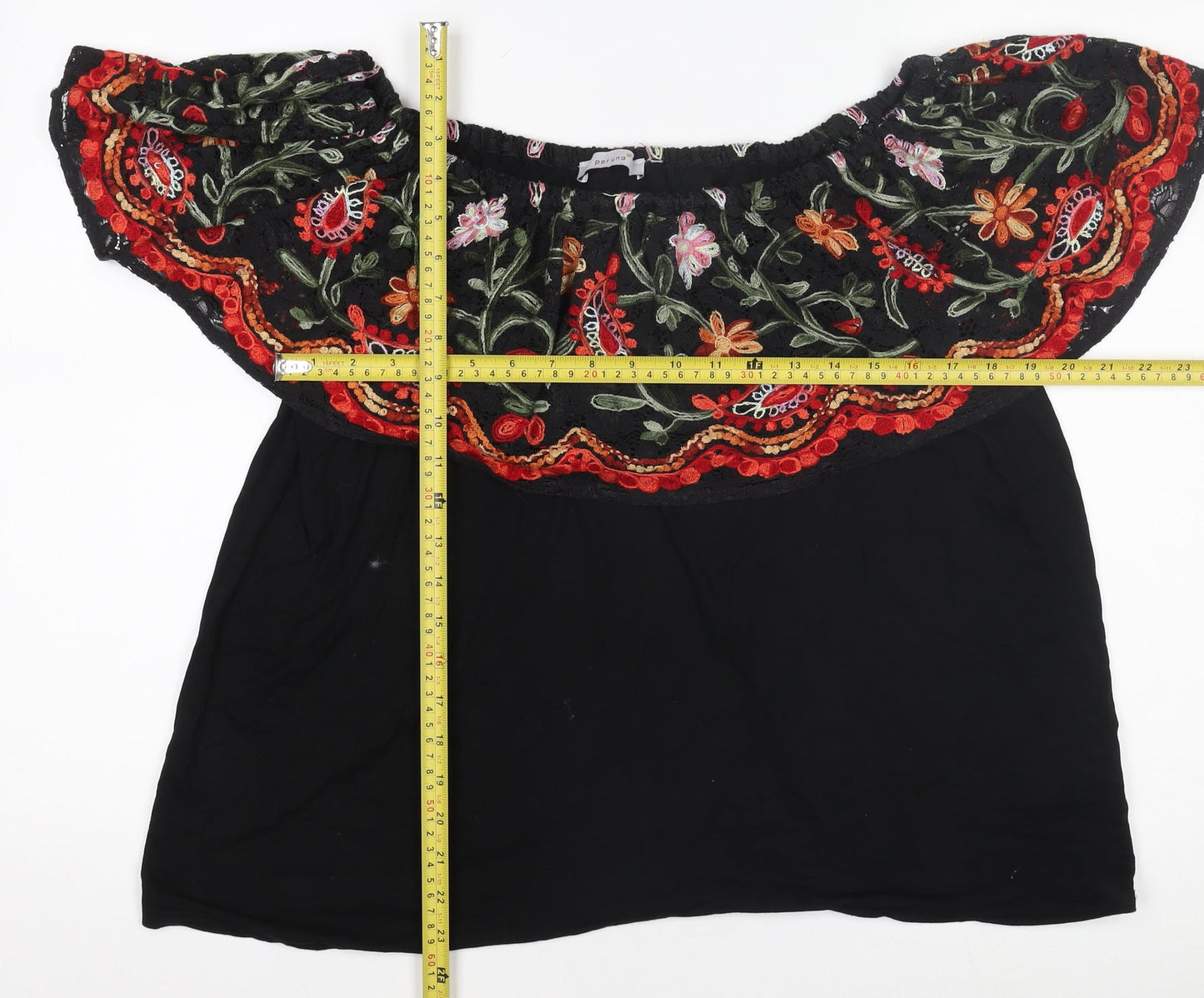 Womens UK Size 12 Marks and Spencer Black Bohemian Blouse