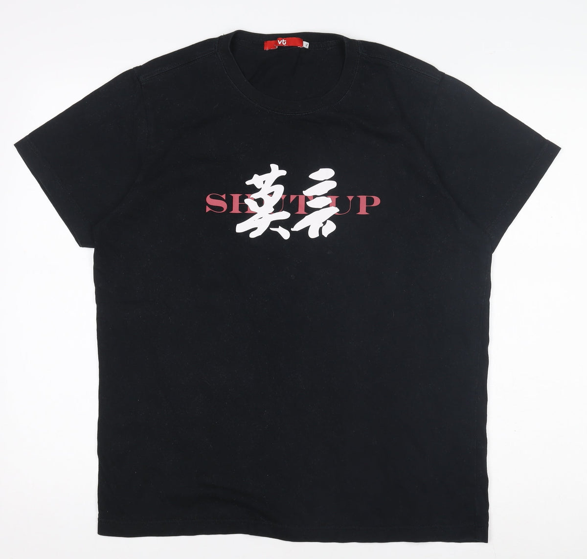 Womens UK Size XL vt Black Basic T-Shirt