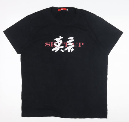 Womens UK Size XL vt Black Basic T-Shirt