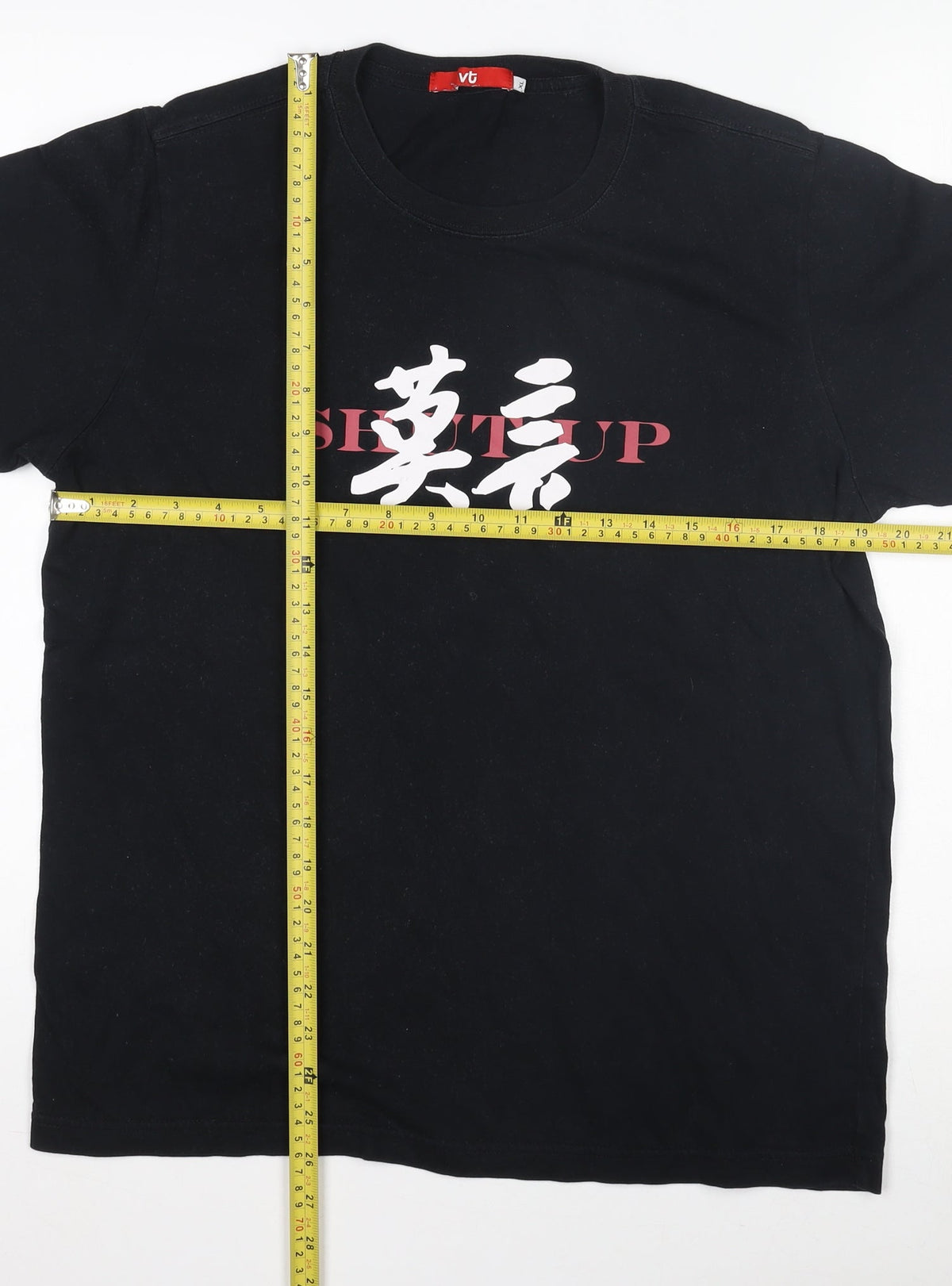 Womens UK Size XL vt Black Basic T-Shirt