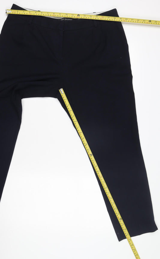 Next Tailoring Women’s Navy Blue Trousers Size 16R Polyester Blend Straight Leg