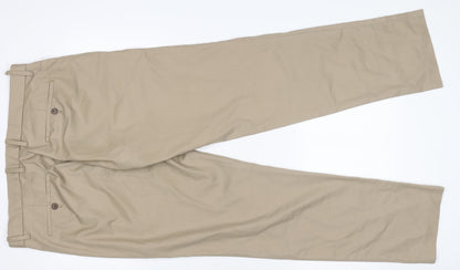 Gap Men's Beige Tailored Khakis Chino Trousers 34x32 Cotton Blend