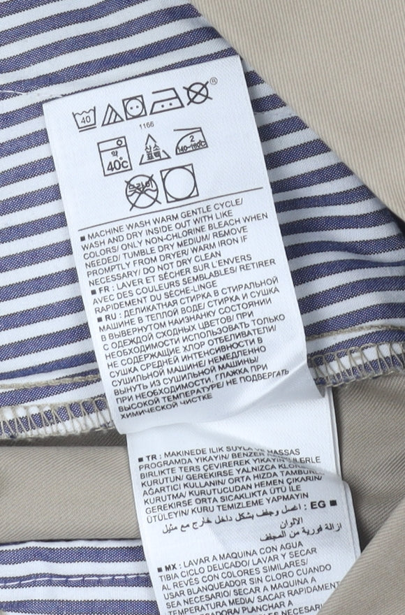 Gap Men's Beige Tailored Khakis Chino Trousers 34x32 Cotton Blend