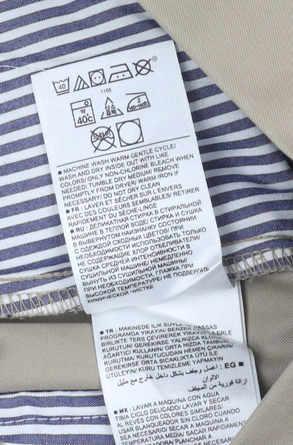 Gap Men's Beige Tailored Khakis Chino Trousers 34x32 Cotton Blend