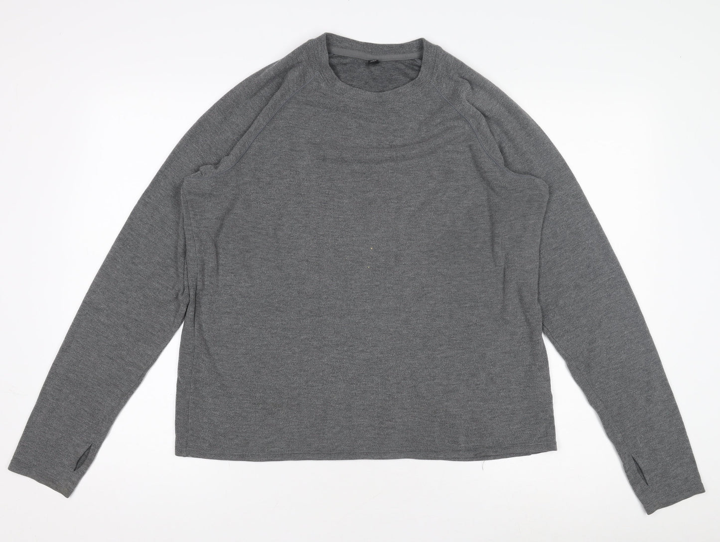 Uniqlo Men’s Grey Long Sleeve Crew Neck Activewear Top Size L
