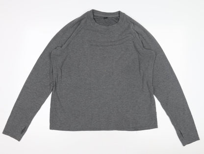 Uniqlo Men’s Grey Long Sleeve Crew Neck Activewear Top Size L