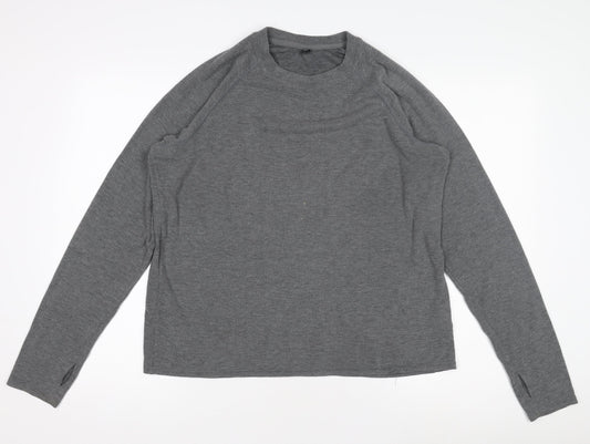 Uniqlo Men’s Grey Long Sleeve Crew Neck Activewear Top Size L
