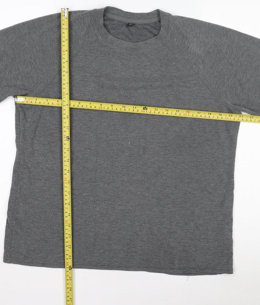 Uniqlo Men’s Grey Long Sleeve Crew Neck Activewear Top Size L