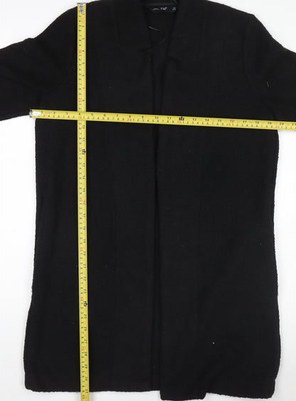 F&F Womens Black Coatigan Size 8 Regular Fit Mid-Length Polyester