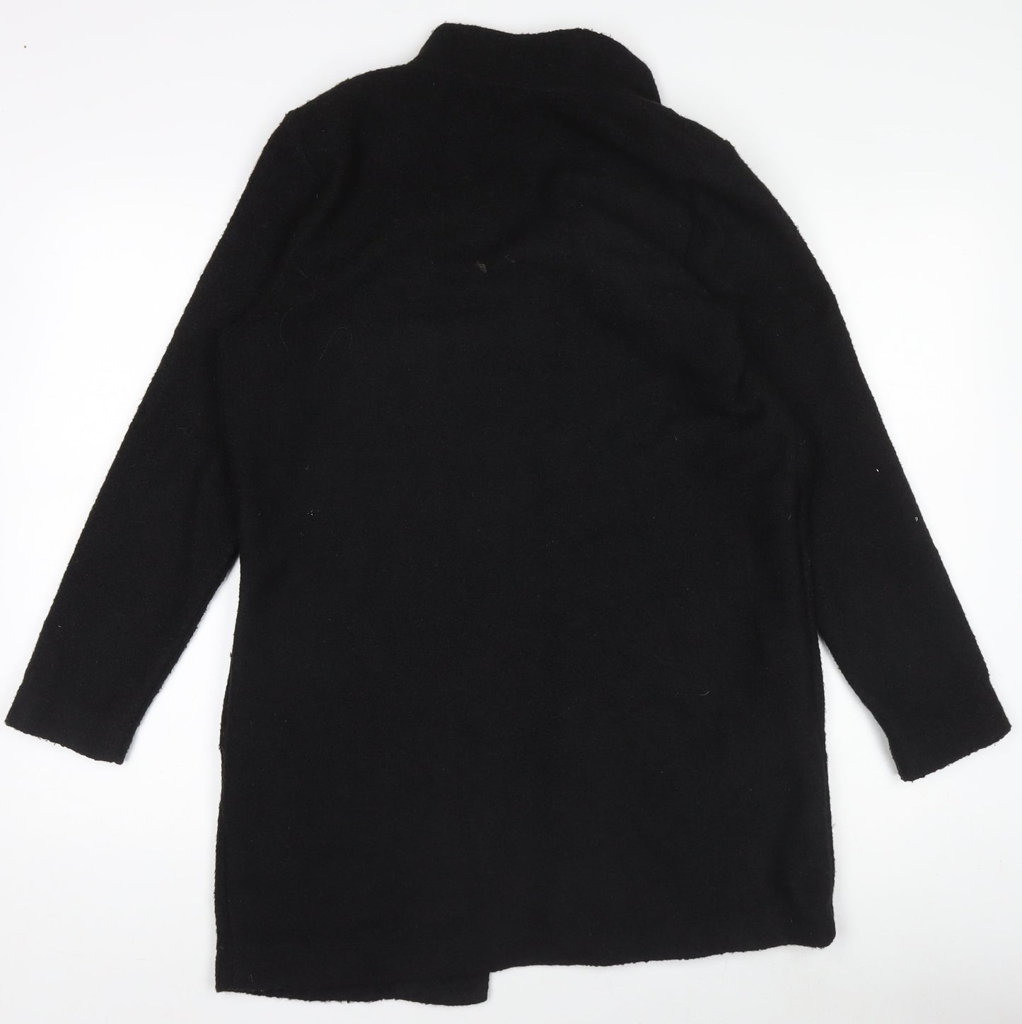 F&F Womens Black Coatigan Size 8 Regular Fit Mid-Length Polyester