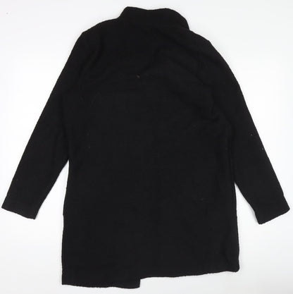F&F Womens Black Coatigan Size 8 Regular Fit Mid-Length Polyester