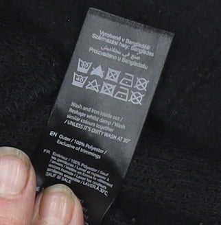 F&F Womens Black Coatigan Size 8 Regular Fit Mid-Length Polyester